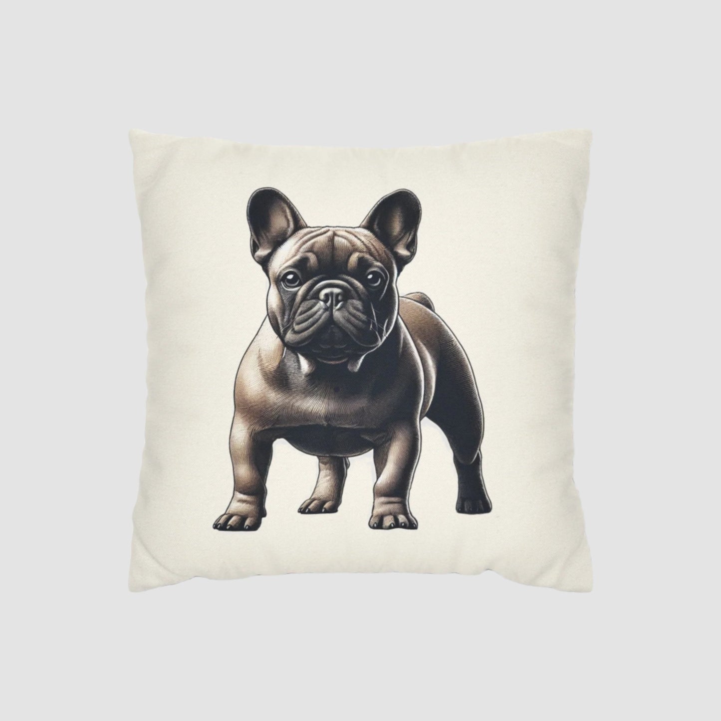 Fawn Frenchie - Cream 14x14 Square Pillowcase