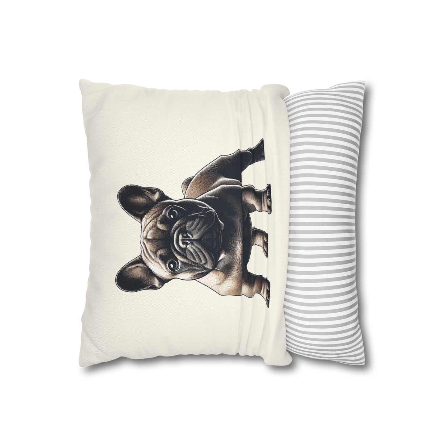 Fawn Frenchie - Cream 14x14 Square Pillowcase