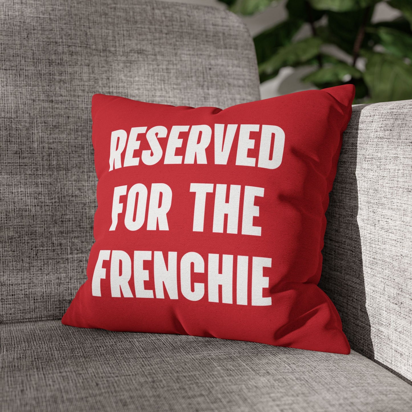 Reserved for the Frenchie - Dark Red 14x14 Square Pillowcase