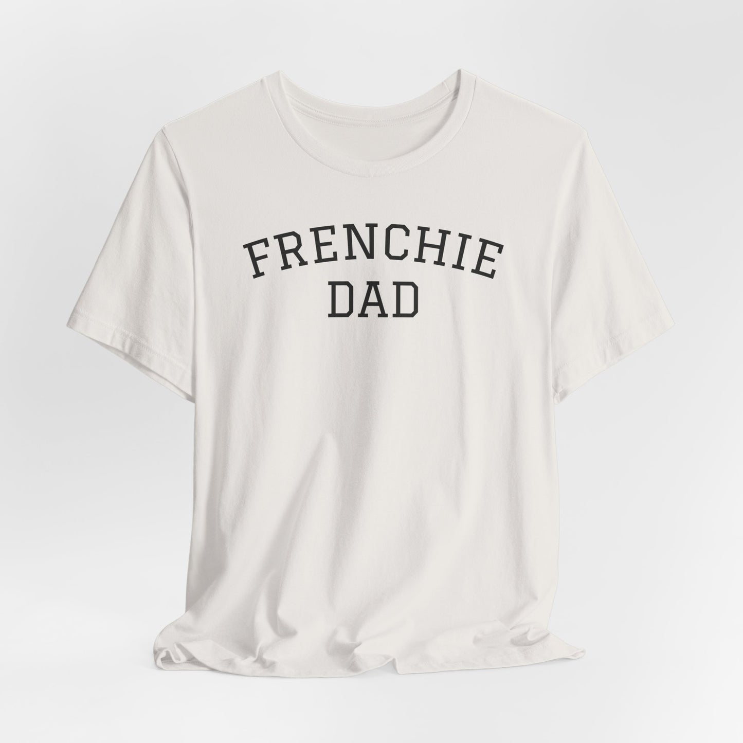 Vintage white t-shirt with the slogan "Frenchie Dad"
