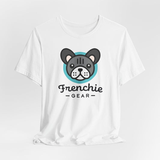 White t-shirt with Frenchie Gear logo