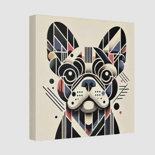 Gallery wrap canvas with Modern Art portrait of a Frenchie, side view